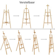 Schilder statief - A frame - Studio-ezel - Opvouwbaar Grenenhout - Verstelbare Display - Kunstenaar Kunstambacht - Tentoonstelling Bruiloft