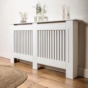 Radiatorombouw - 172x92 cm - Ombouw rooster - Verticale panelen - MDF - Stijlvol - Wit