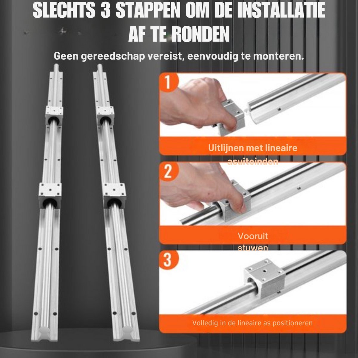 Lineaire Geleider - Lineaire Rail 2 Stuks - Geleiding - SBR20-1200mm - Koolstofstaal Aluminium