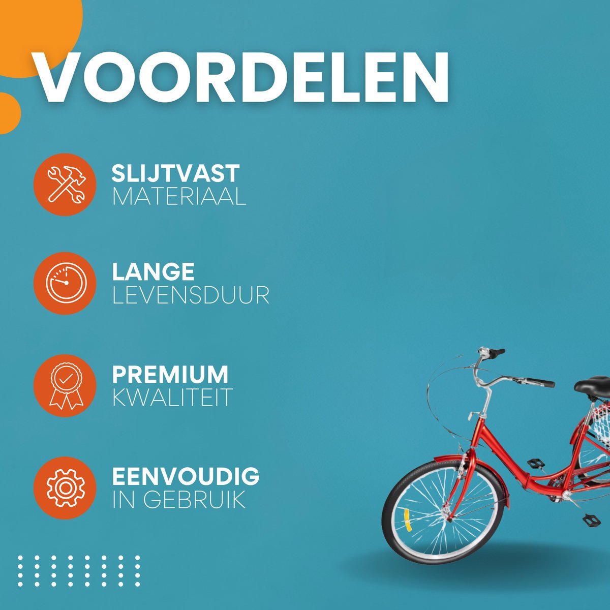 Driewieler Berlin Tavien - 7 versnellingen - Fiets voor volwassenen en senioren - 24 Inch - Opvouwbare - Verstelbaar - Met mand - Voorrem - Rood - 120KG