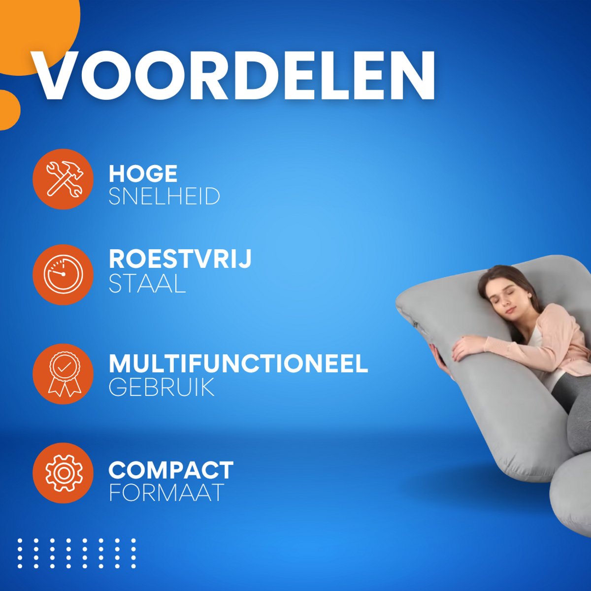 Verkoelend zwangerschapskussen - Ergonomisch - Lichaamskussen - Body pillow - Zijslaapkussen - Voedingskussen - Voor zijslapen - Grijs