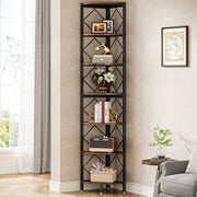 Hoekkast Valido - Boekenkast - 7 lagen - Hoekboekenplank - Hoekkast -200cm - Opbergrek - Hoekmeubel