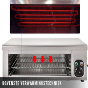Salamander Grill - 2000W - Vleeskuikens - 450x260 mm - Kaassmelter - Professioneel Grillapparaat
