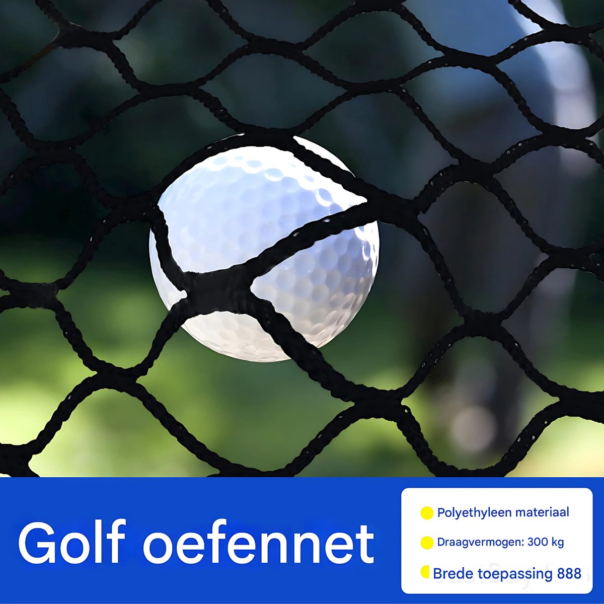 Golfoefennet - Chipping net - Golfaccessoires - Golf - 3x3m - Voor Indoor & Outdoor Training - Zwart