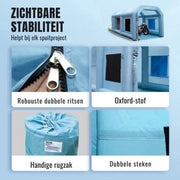 Opblaasbare spuitcabine - incl. lucht filtersysteem - Verfspuit tent – 5 x 2,2 x 2,1 m - 480W/750W Anti-Spray - Airbrush - Spray booth - Opvouwbaar