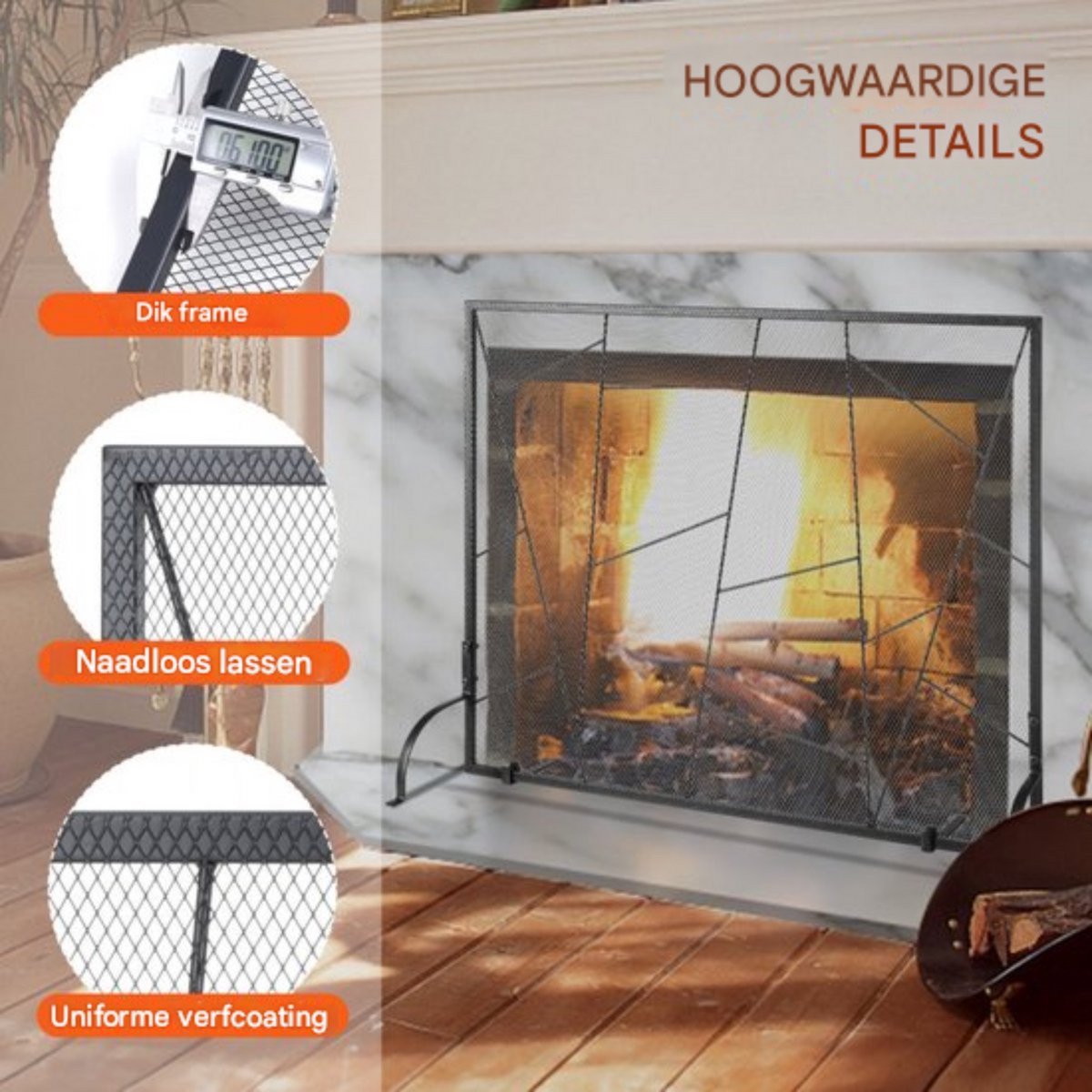 Haardscherm- Vonkenbeschermingsrooster - IJzeren Haardrooster - Ovenrooster 0-40°C