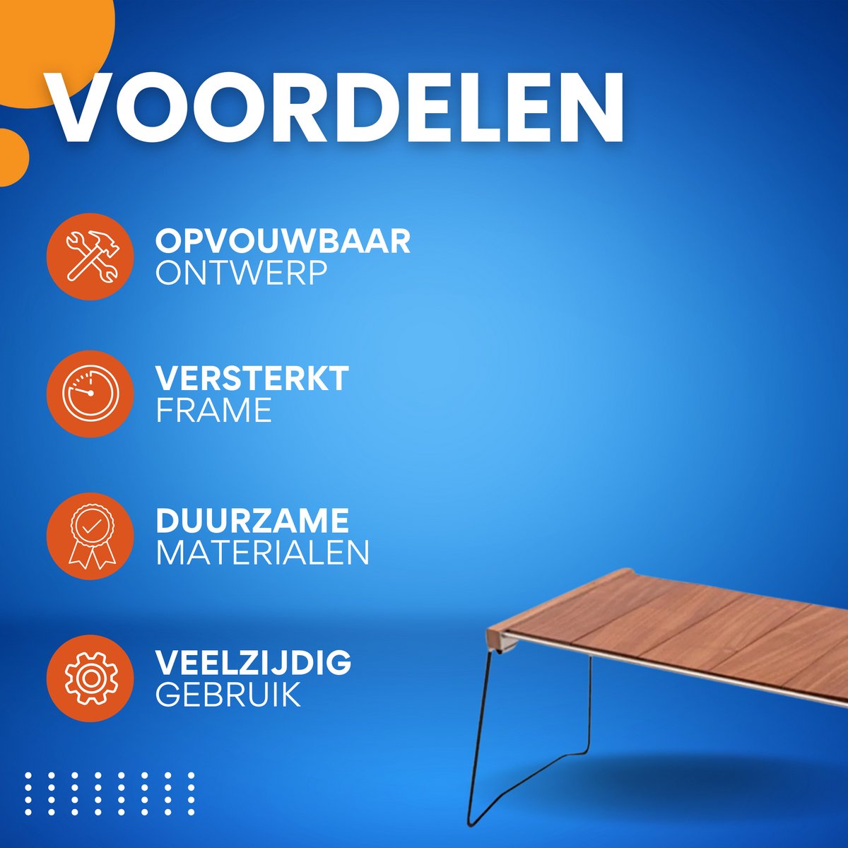 Opvouwbare campingtafel - Inklapbaar - Picknick en barbecue - Compact