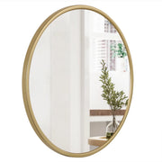 Ronde Wandspiegel - Voor Badkamer, Slaapkamer, Woonkamer en Hal - Stijlvol Gouden Metalen Frame - Moderne Ophangspiegel - 60x60cm