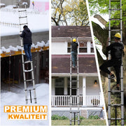 Telescopische Ladder met Haken - 5M - Multifunctionele Opvouwbare Aluminium Ladder - Verlengladder met Antislipvoeten