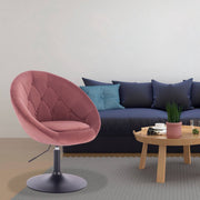 Barkruk Nero Deluxe - Industrial - Roze - Barkrukken set van 1 - Barstoel Kruk - Barstoelen met rugleuning - Keukenstoel - In hoogte verstelbaar - Velvet