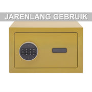 Kluis- Voor contant geld en waardevolle spullen - Beveiligd met digitaal toetsenbord - Goud