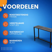Bartafel Milano Tavien - 120cn - Voor binnen - Keuken en woonkamer - Marmer look - 4 to 6 personen - Donkergrijs