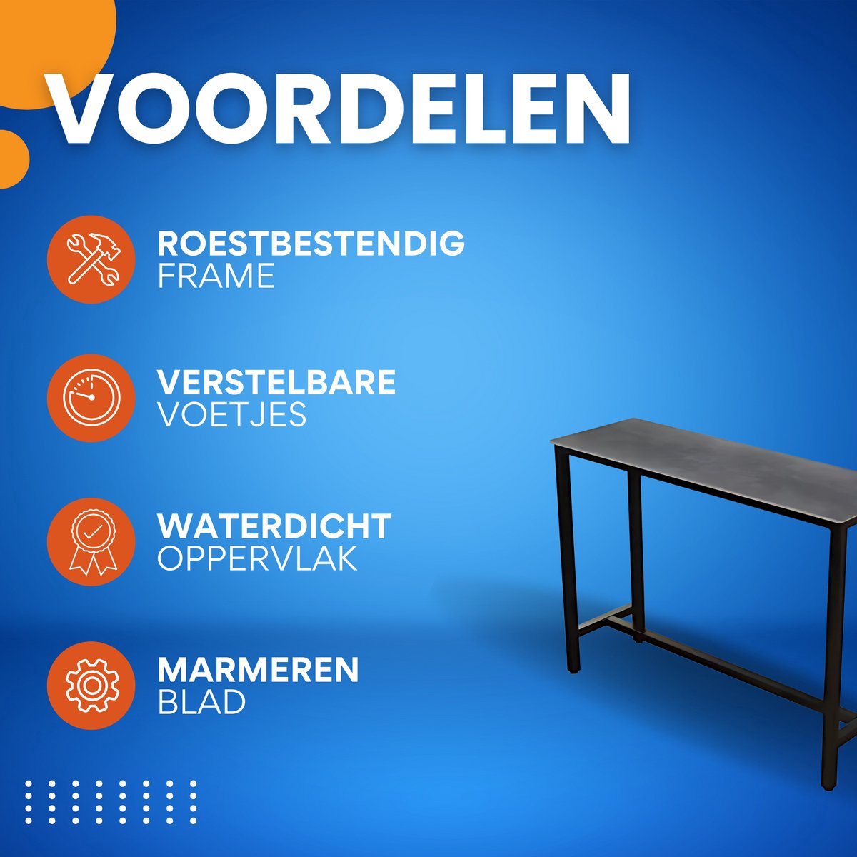 Bartafel Milano Tavien - 120cn - Voor binnen - Keuken en woonkamer - Marmer look - 4 to 6 personen - Donkergrijs