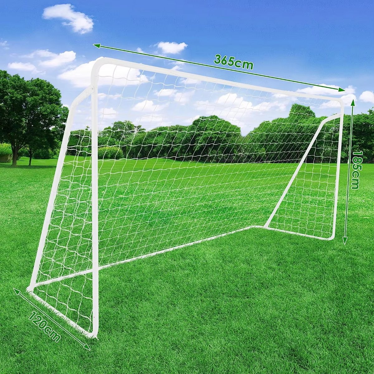 Voetbal Doelnet - Voetbalgoal - Voetbaldoel - Doelwand - Sociale Doelpalenet voor Sporttraining en Wedstrijden - Geschikt voor Volwassenen & Kinderen - 365×182×120 cm