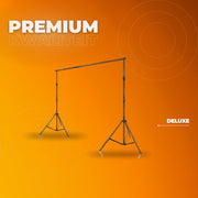 Achtergrondsysteem voor Fotostudio - Achtergrondstandaard - Achtergronddoek standaard - 3x2,6 m - In hoogte verstelbaar - Aluminium Zwart