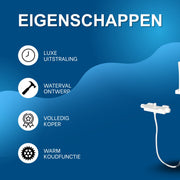 Badkraan - Met waterval - Voor badkamers - Luxe uitstraling met warm/koudfunctie - Wit