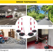 Kunststof palen - 4 Stuks - Wit - Met 9,8m Ketting en 8 S-Haken
