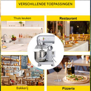 Elektrische Keukenmachine PRO - 3 koppen - Foodprocessor - Keukenrobot - Keukenmixer - Mengkom mixer - 450W - 10L RVS Mengkom