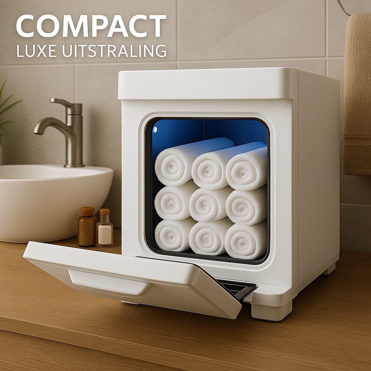 Handdoek warmer - Towel verwarmer - Voor Salons, Spa’s en Thuisgebruik - met Ozonfunctie - Wit