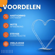 Witte Hartvormige Huwelijksboog - Rozenboog - Bruiloft - Dubbellaags - Metaal