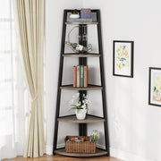 Hoekkast Xaviero - Vakkenkast 180cm - Boekenrek Hoekmeubel - Opbergrek 5 Lagen - Donkergrijs