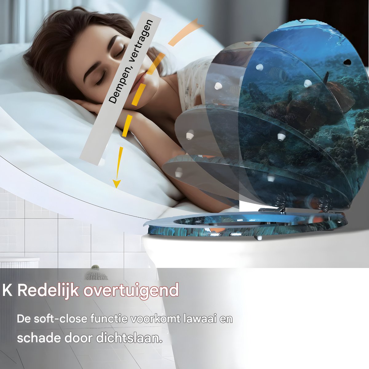 WC-bril - Toiletbril - Voor Badkamer & Toilet – Comfortabele WC-bril - Met print