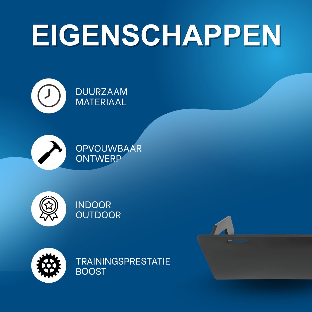 Rebounderboard - Voetbaltrainig - Voetbalbouncer - Trainingsmatriaal – Voor voetbaltraining binnen en buiten – Voor passen en schieten - Zwart