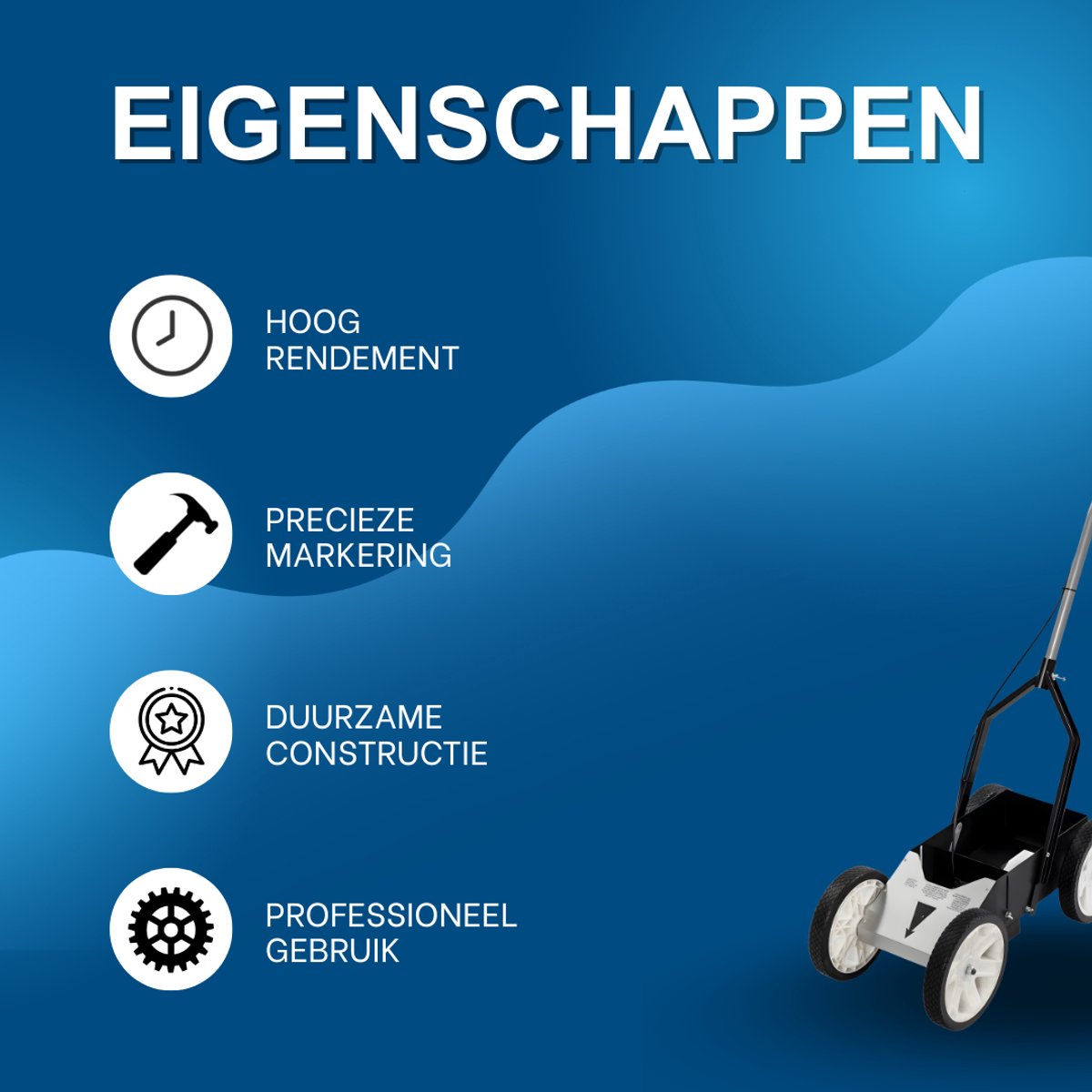 Lijnmarkeringmachines - Lijnentrekker - Voor weg- en terreinmarkering - Sportveld - Zwart