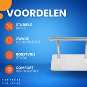 Roestvrijstalen Voetsteun voor Kapper - Voor Kapsalon & Tattoo Shop - Accessoire voor Comfort & Stabiliteit