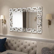Moderne wandspiegel - Woonkamer & slaapkamer - Rechthoek - Zilver - 100x70CM