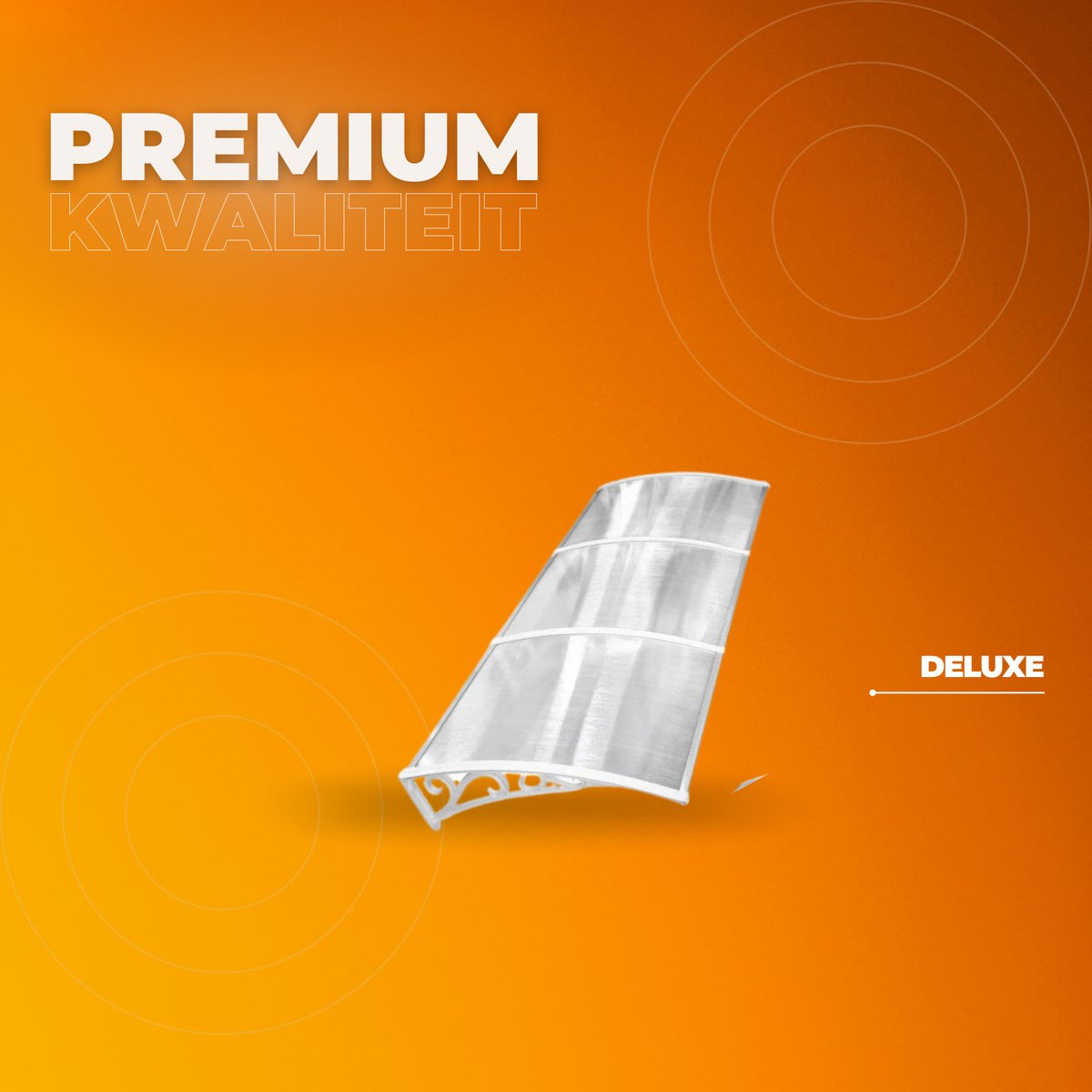 Deur- en Raam Regenhoes - Deurluifel - Overkapping - Polycarbonaat Zonnescherm & Deurluifel voor Voordeur en Buitenterras - 270x98.5 cm Wit