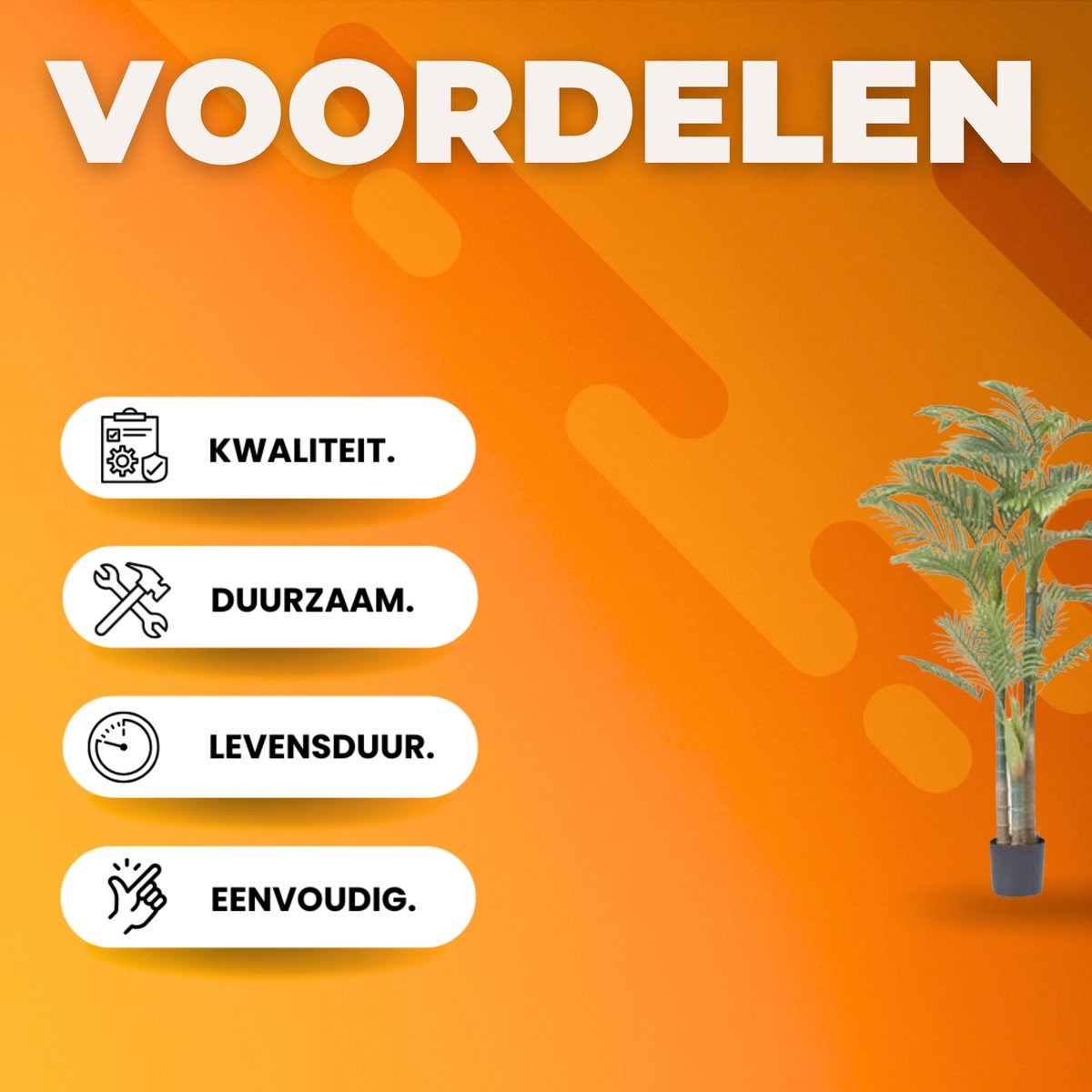 Kunstplant fruitpalm in pot - Kunstplanten voor binnen en buiten - Palmboom - Tuin decoratie voor buiten - Kunstbloemen - Geurloos