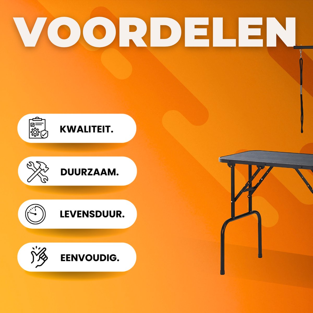 Trimtafel voor honden - Met trimarm - Verzorgingstafel voor dieren - Hondenverzorgingstafel - 100KG - Opvouwbaar