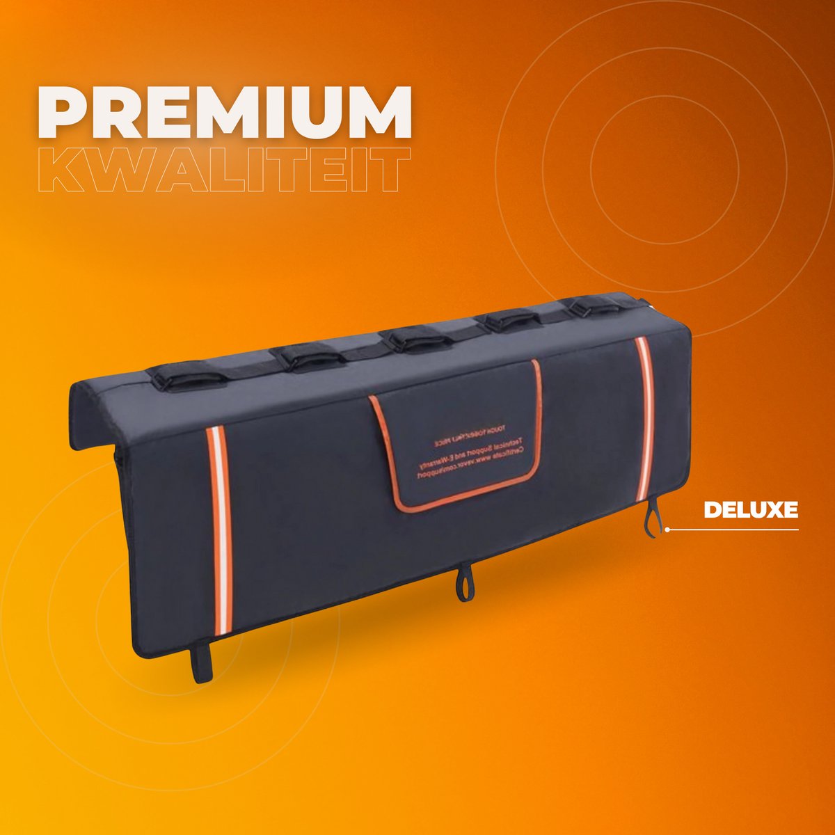 Achterklepkussen 157cm - Pick-Up Kussen - Voor 6 Fietsen - Met Reflectie Strips