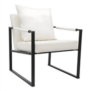 Fauteuil- Voor Woonkamer - Moderne Lounge - Stof /Wit