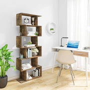 Bolt Edge Boekenkast - 6 Vakken - Bruin - Houten Boekenkast - 60x23.5x160CM