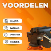Bankschroef Universeel- Met tafelklem- Draaibaar- Werkbank Klem - 240° Draaibaar Aambeeld - 1,5-4,5 cm Spanbereik