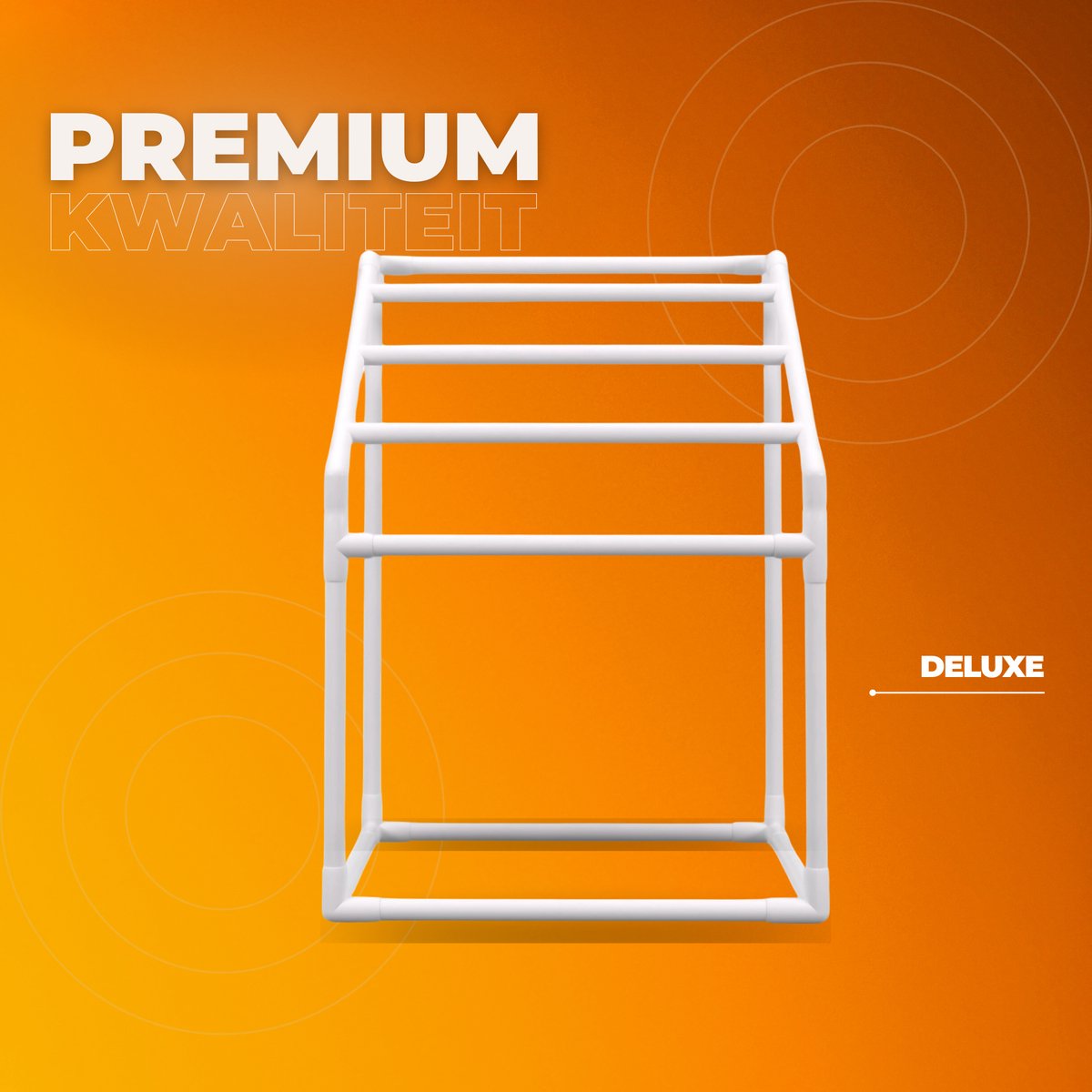 Handdoekkenrek - Badkamer - Vrijstaand - Zonder boren - 5 Rails - 8 Klemmen - 1 Haak - 25KG Capaciteit