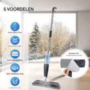 Roterende Dweil deluxe - Spuitfunctie - Natte en droge Vloerwisser met - 360° - 700ml