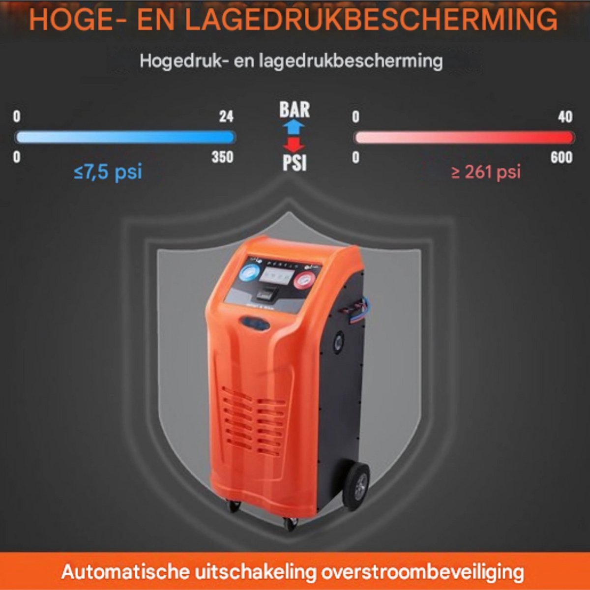 Koelmiddelterugwinningsmachine - Vacuümpomp- Compressor- 1000W - 220-240V - 0.7lbs/min - Koelmiddelpompstation Terugwinningsunit