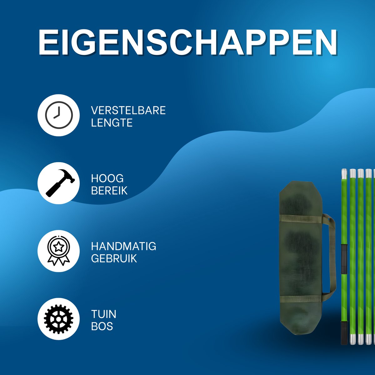 Telescopische takkenzaag - Takkenschaar - Snoeizaag - 8 meter - Verstelbare lengte - Voor tuin