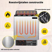 Happyment Sauna Generator - Saunacabine - Finse Sauna - Stoomcabine - Met Afstandsbediening - Sauna tent - 9Kw