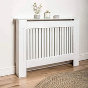 Radiatorombouw - 78x92 cm - Ombouw rooster - Verticale panelen - MDF - Stijlvol - Wit