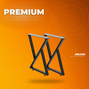 Tafelpoten - Set van 2 - Metaal zwart - X poot - Meubelpoten - Langwerpig - Tafelonderstel - Tafelframe - 71cm