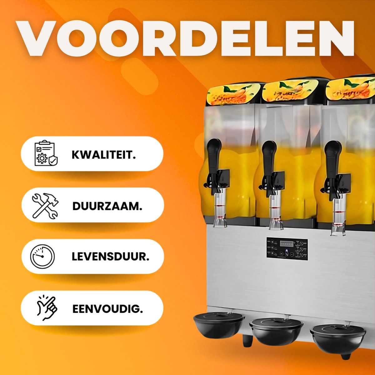 Slushy Machine - slush puppy maker- Ijsmachine- 1100W - RVS Smoothiemaker - Frozen Drink Maker 36L