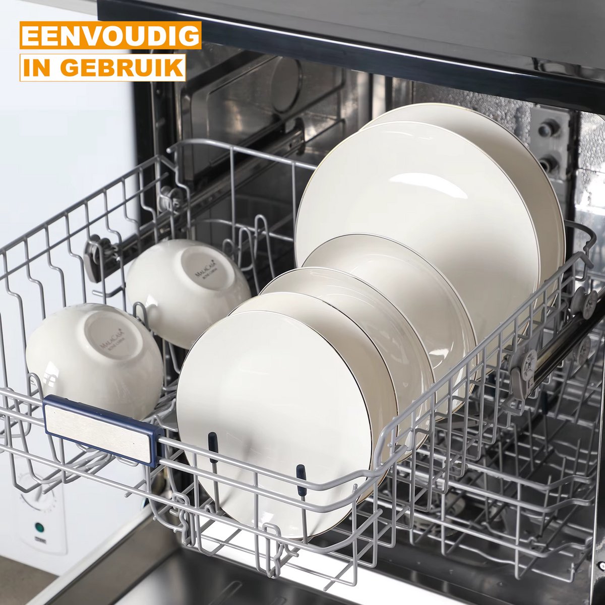 Dynastic Serviesset – 4 persoons – 16 delig – Wit Keramisch – Eetborden – Breakfast Plates