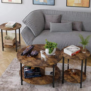 Salontafels Zyrell - Bijzettafels - 2 stuks - Voor Woonkamer, Slaapkamer & Kantoor - Industriële look - Multifunctioneel als Nachtkastje of Salontafel