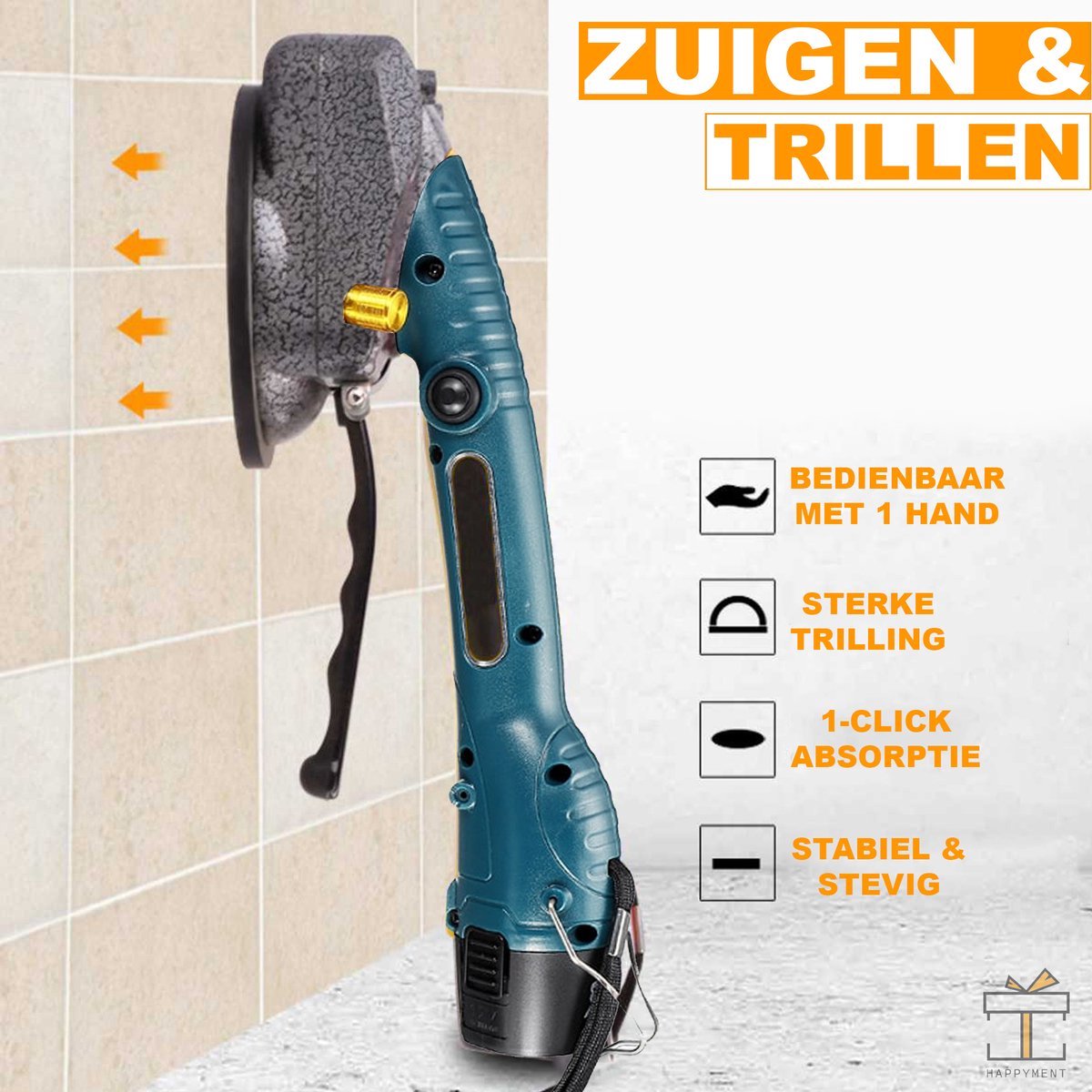 Bolt Edge Elektrische Tegelzuignap - Draadloos - Krachtige Tegeldrager - 45KG