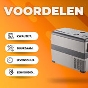 Koelbox 45L - Frigo Vriezer - Koelkast - Elektrische draagbare frigobox - Auto 12/24V - Camping - Tot -20°C