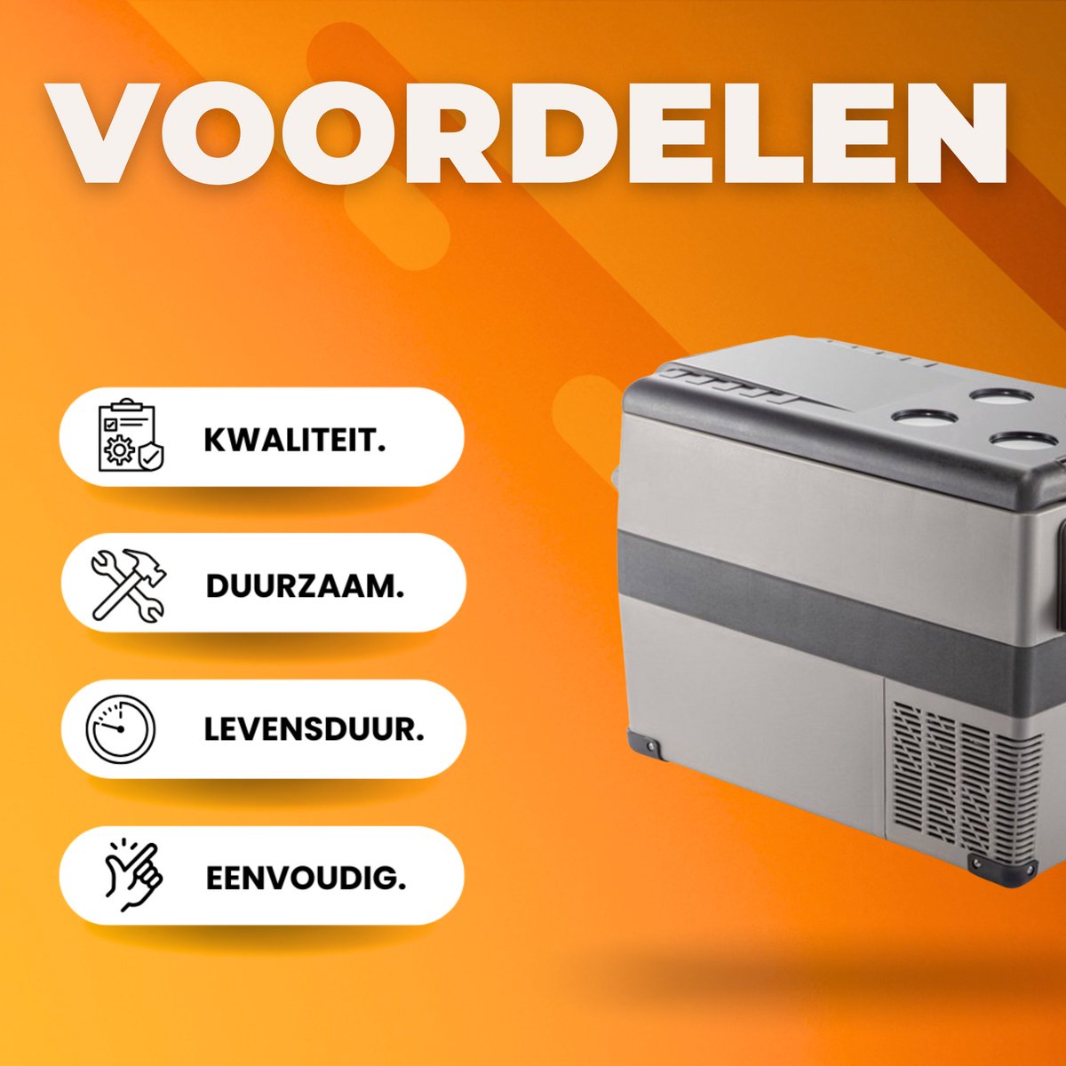 Koelbox 45L - Frigo Vriezer - Koelkast - Elektrische draagbare frigobox - Auto 12/24V - Camping - Tot -20°C